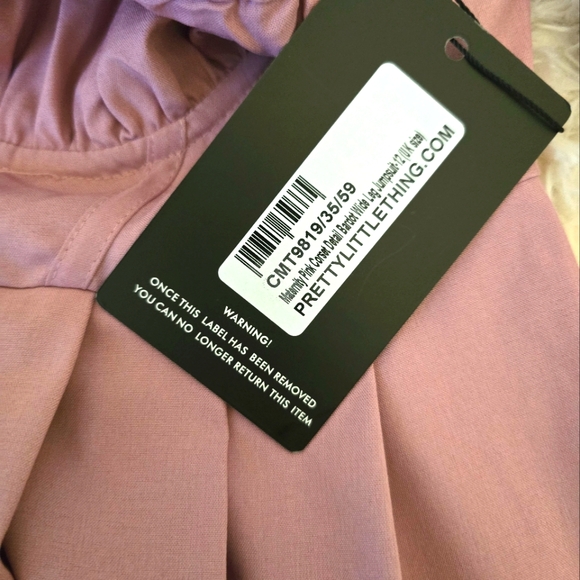 Pink Corset Detail Bardot Wide Leg Maternity Jumpsuit size 8 - Picture 9 of 16